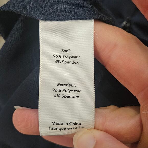 Likely Jumpsuit Women Size 4 Pasha Cropped Ruffle Flare Leg Spaghetti Strap Navy - Picture 13 of 14